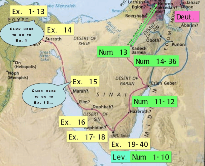 Map Of The Exodus And Wilderness Journey Pdf Untitled